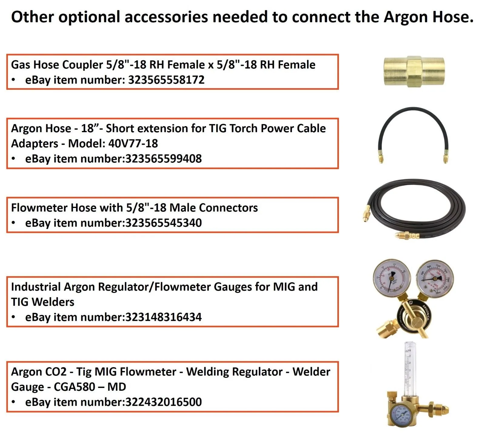 9V Series - 125 Amp - Air Cooled - TIG Torch - 1-Piece Cable - Stud Connector