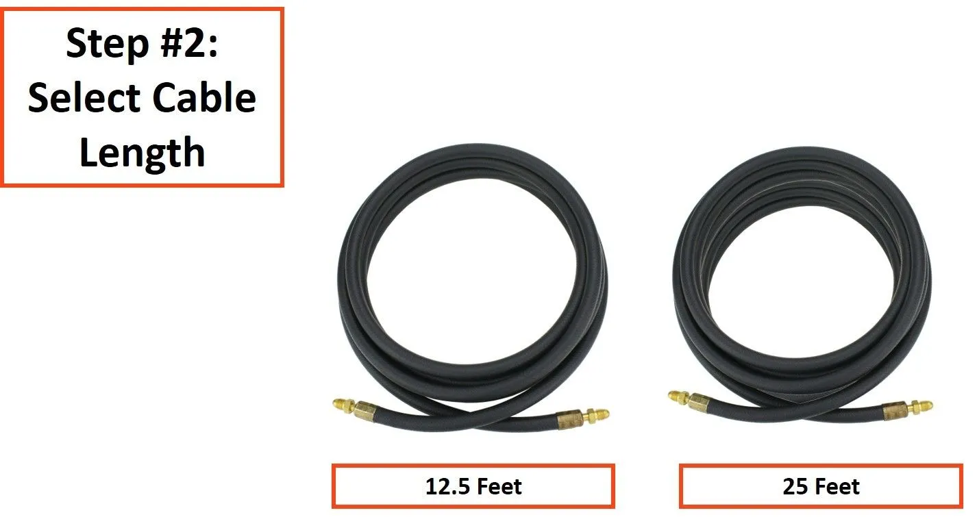 9V Series - 125 Amp - Air Cooled - TIG Torch - 1-Piece Cable - Stud Connector