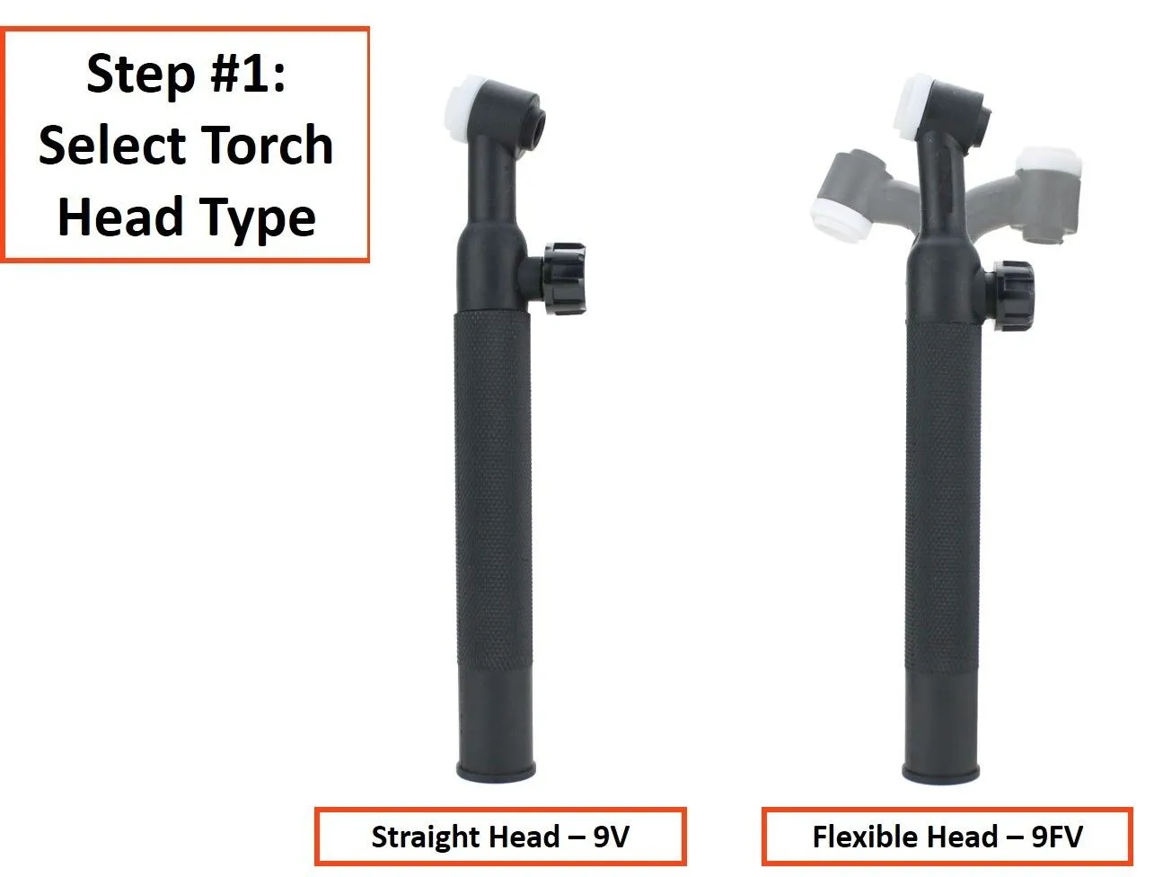 9V Series - 125 Amp - Air Cooled - TIG Torch - 1-Piece Cable - Stud Connector