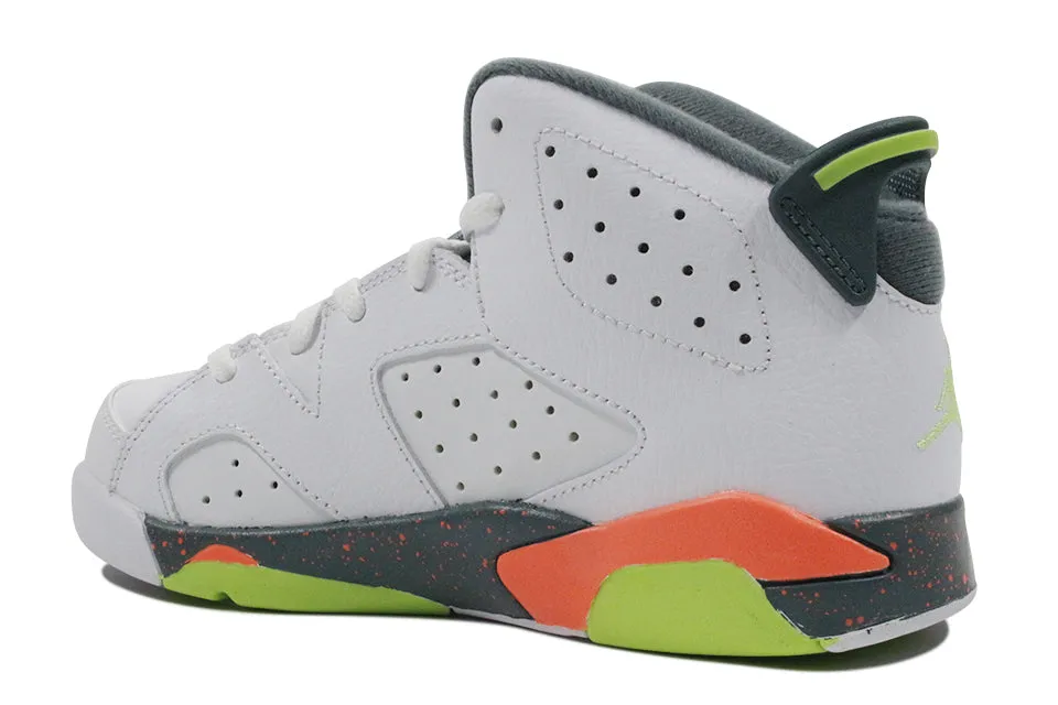 Air Jordan 6 Retro BP "White/Green/Hasta" (PS)