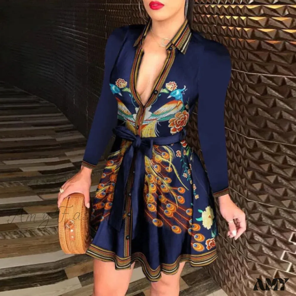 Amy Fashion - Women Chain Print Sleeveless Dress