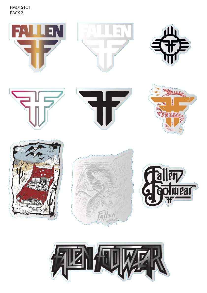 ASSORTED FALLEN FOOTWEAR STICKER (Pack 2)