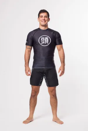 ATAMA BLACK RANKED RASH GUARDS - SHORT SLEEVE