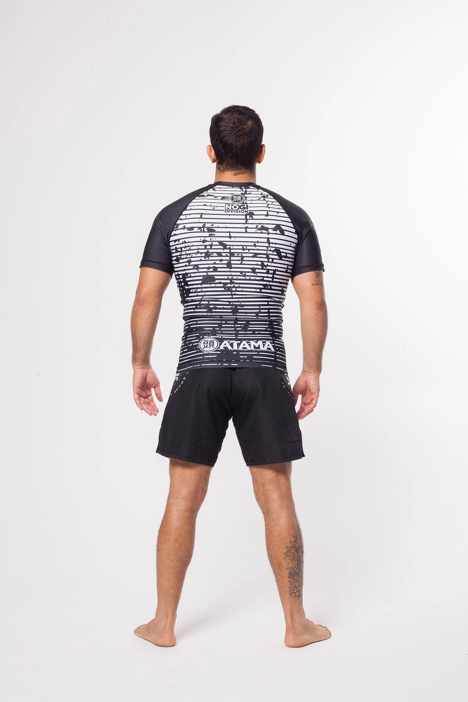 ATAMA WHITE RANKED RASH GUARDS - SHORT SLEEVE