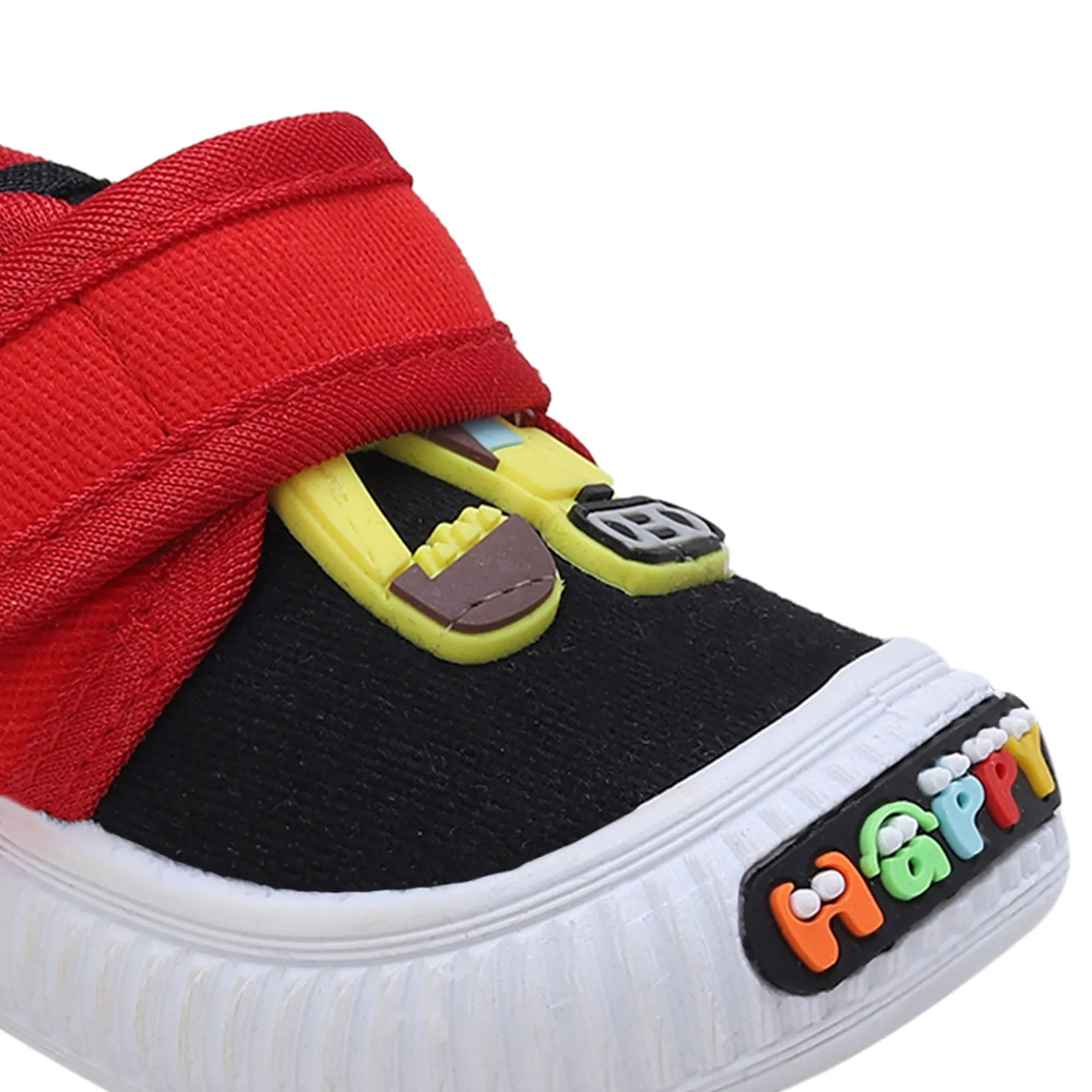 Baby Moo Truck Applique Velcro Strap Anti-Skid Chu Chu Sound Sneakers - Black