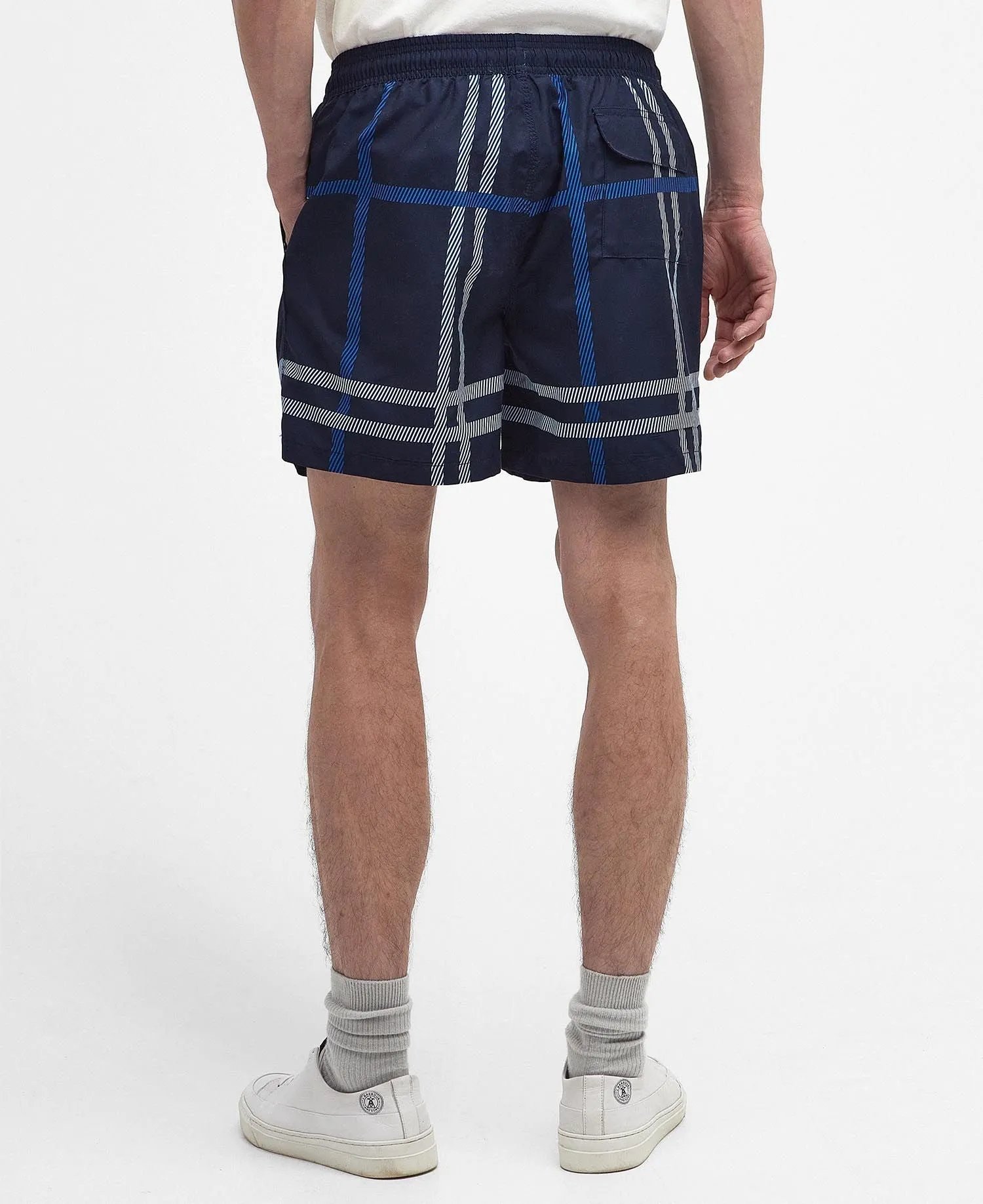 Barbour 'Twain' Overszed Tartan Print Swim Shorts