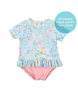 Bebe Swim Kelsey SS Rash Top Sunsuit