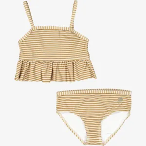 Bikini Lærke - golden green stripe