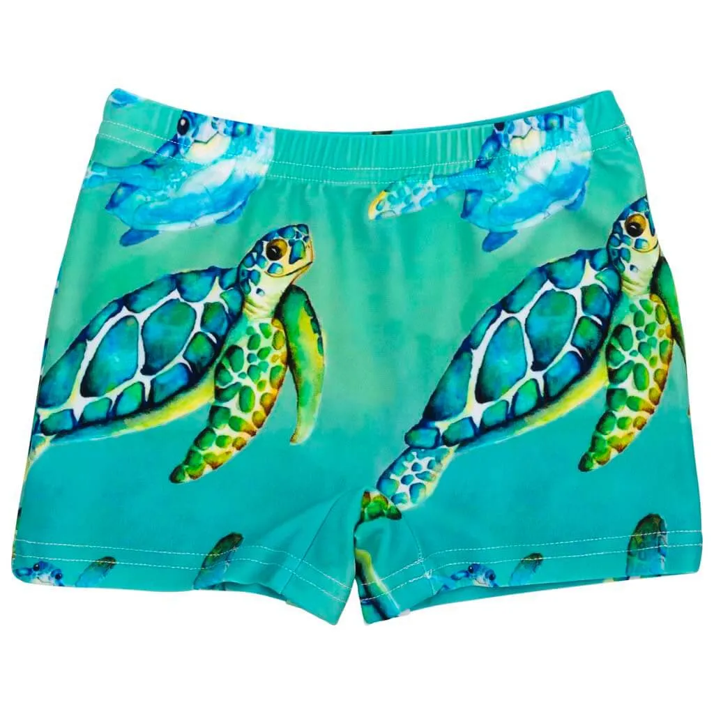 Blue Turtle Swim Shorts