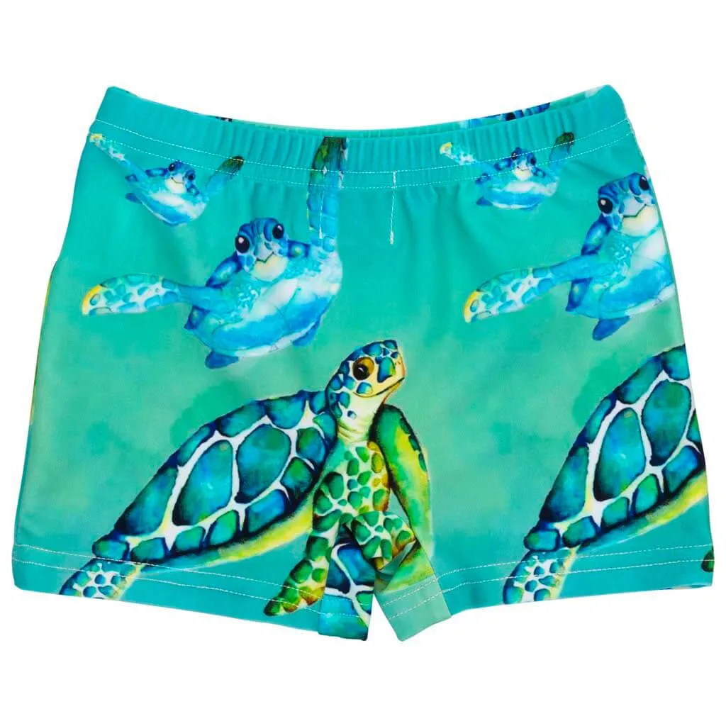 Blue Turtle Swim Shorts