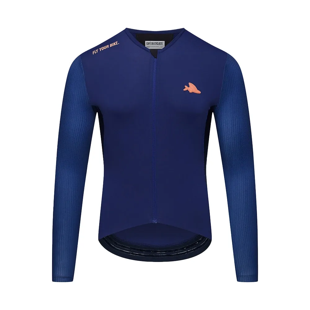 CAFE DU CYCLISTE Roxane LS Cycling Jersey - Navy