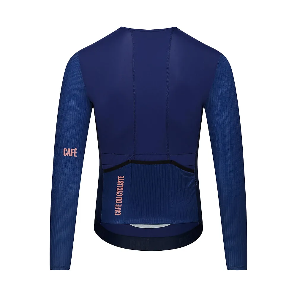 CAFE DU CYCLISTE Roxane LS Cycling Jersey - Navy