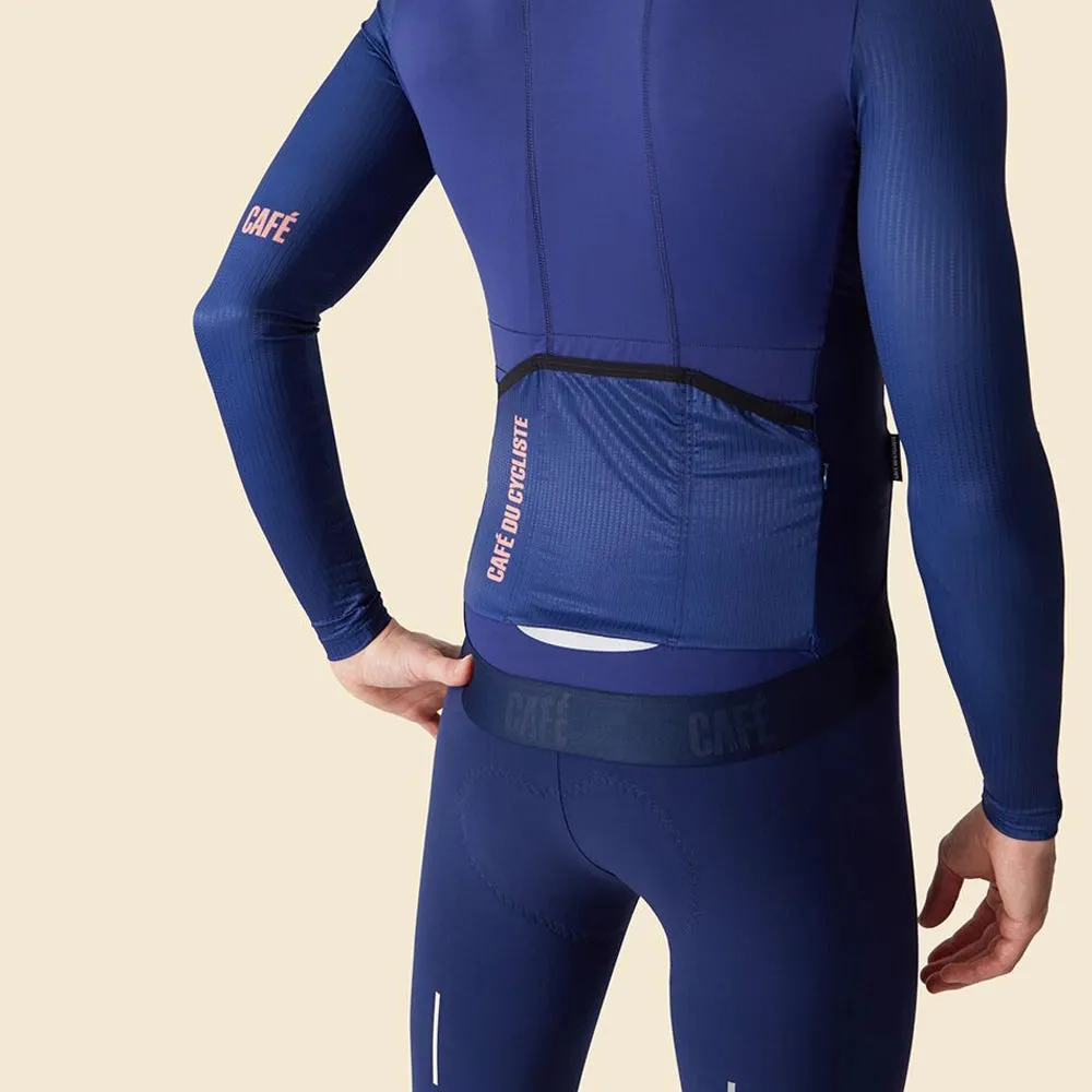 CAFE DU CYCLISTE Roxane LS Cycling Jersey - Navy