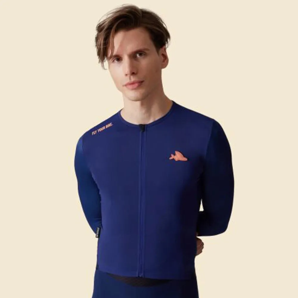 CAFE DU CYCLISTE Roxane LS Cycling Jersey - Navy