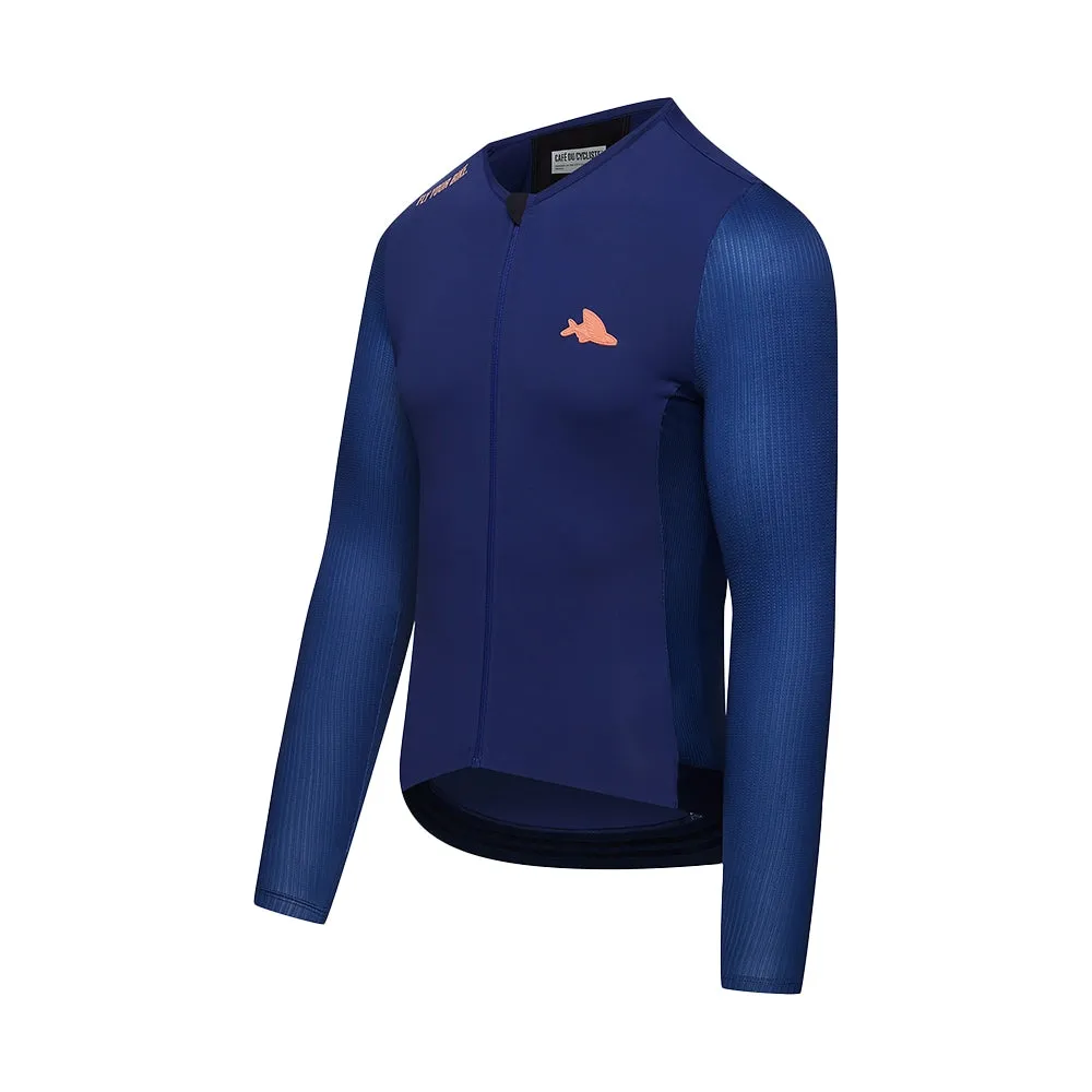 CAFE DU CYCLISTE Roxane LS Cycling Jersey - Navy