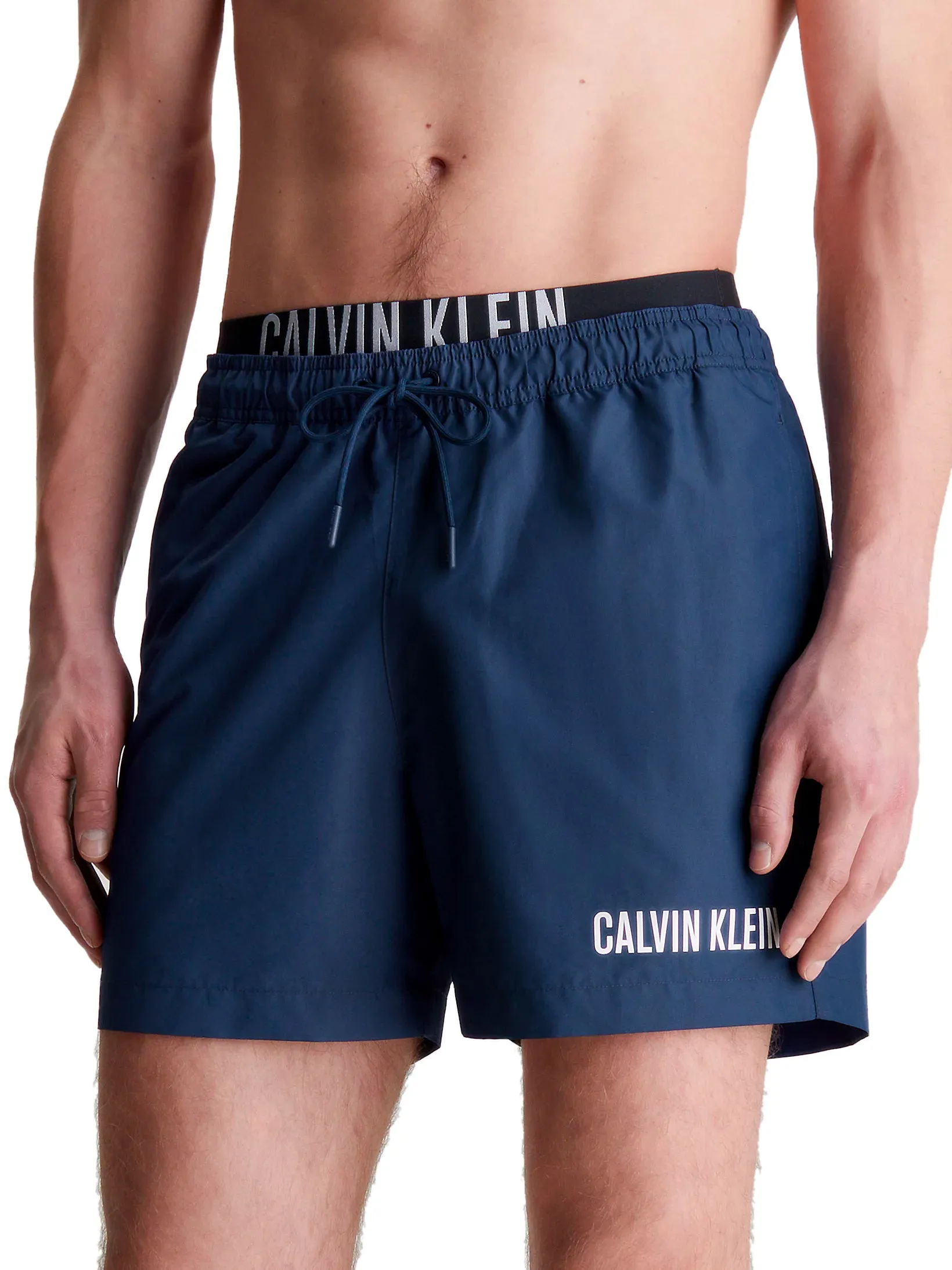 Calvin Klein Mens Double Waistband 'Intense Power' Swim Shorts