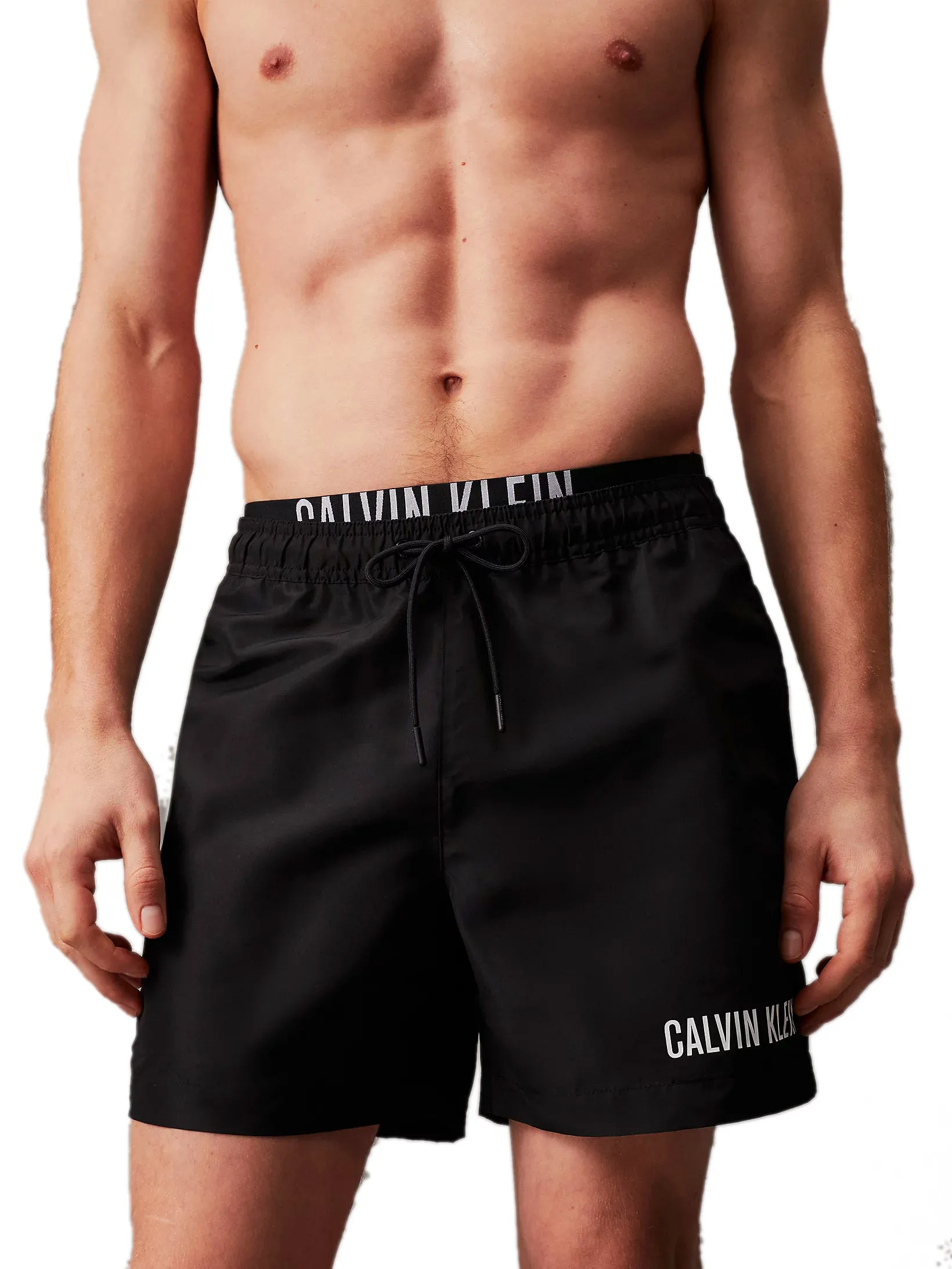 Calvin Klein Mens Double Waistband 'Intense Power' Swim Shorts