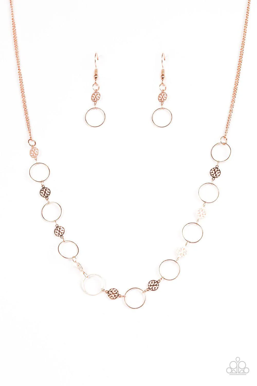 Demurely Dainty Shiny Copper Necklace - Paparazzi Accessories