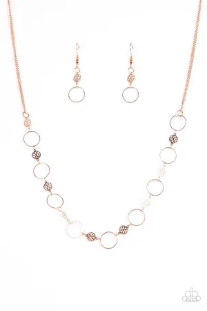 Demurely Dainty Shiny Copper Necklace - Paparazzi Accessories