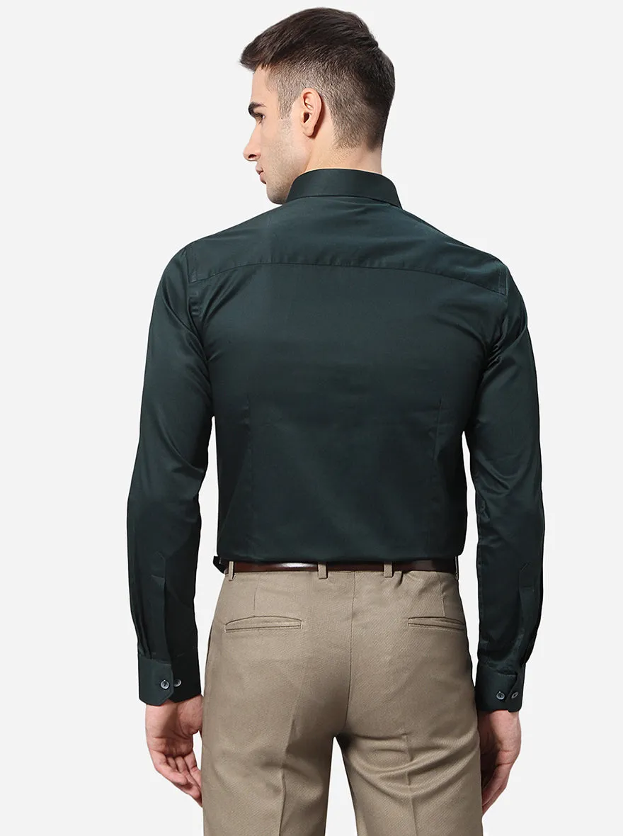 Duck Green Solid Slim Fit Party Wear Shirt | Wyre