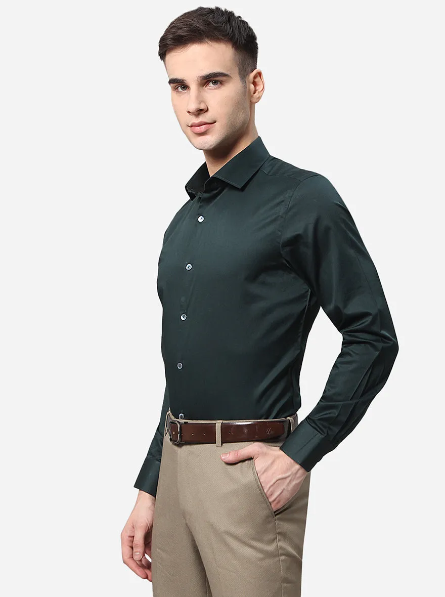 Duck Green Solid Slim Fit Party Wear Shirt | Wyre