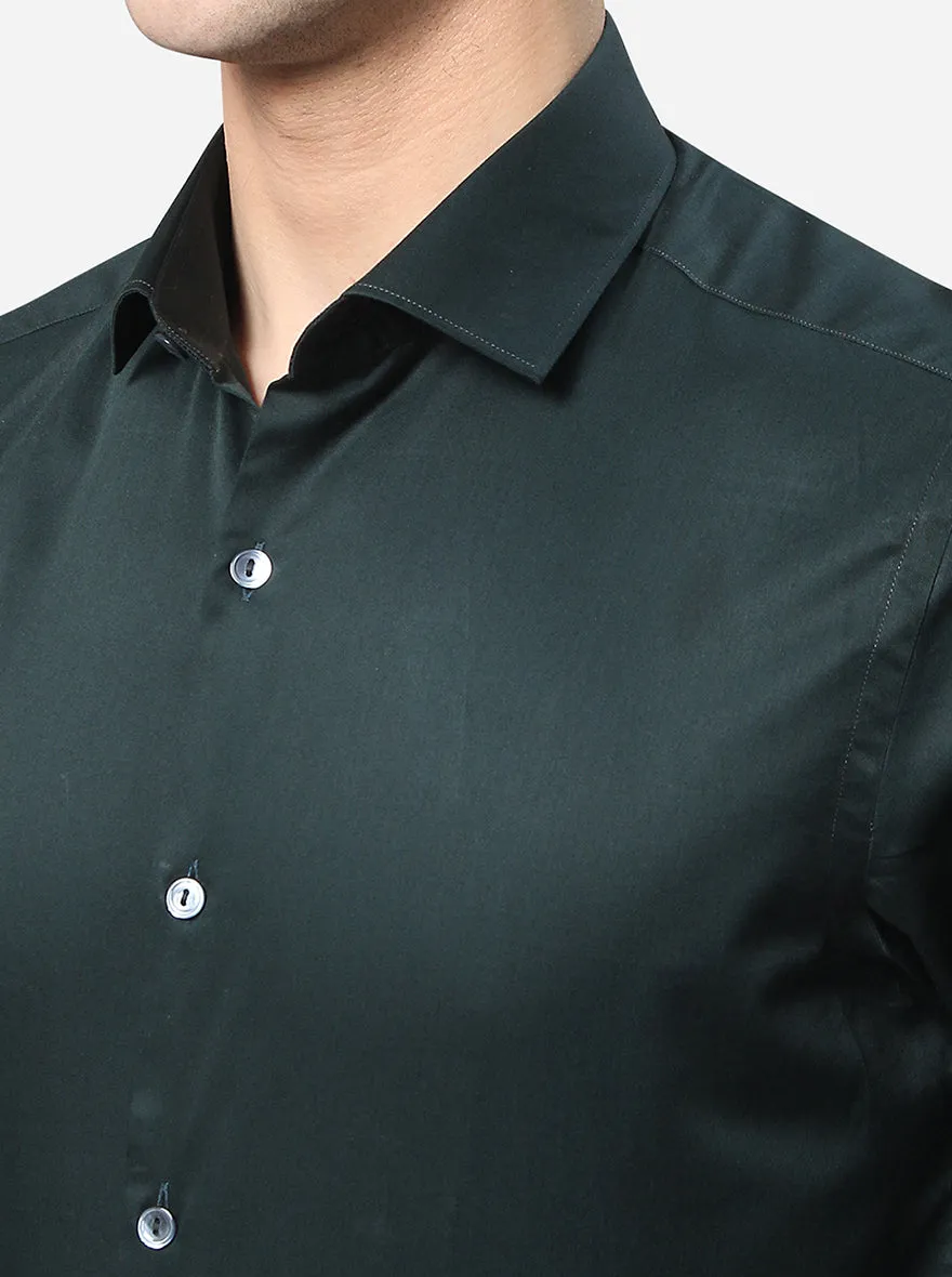 Duck Green Solid Slim Fit Party Wear Shirt | Wyre