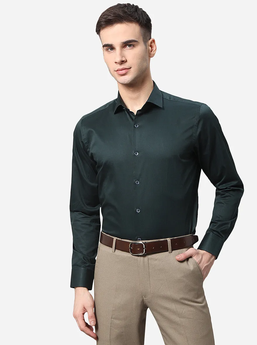 Duck Green Solid Slim Fit Party Wear Shirt | Wyre