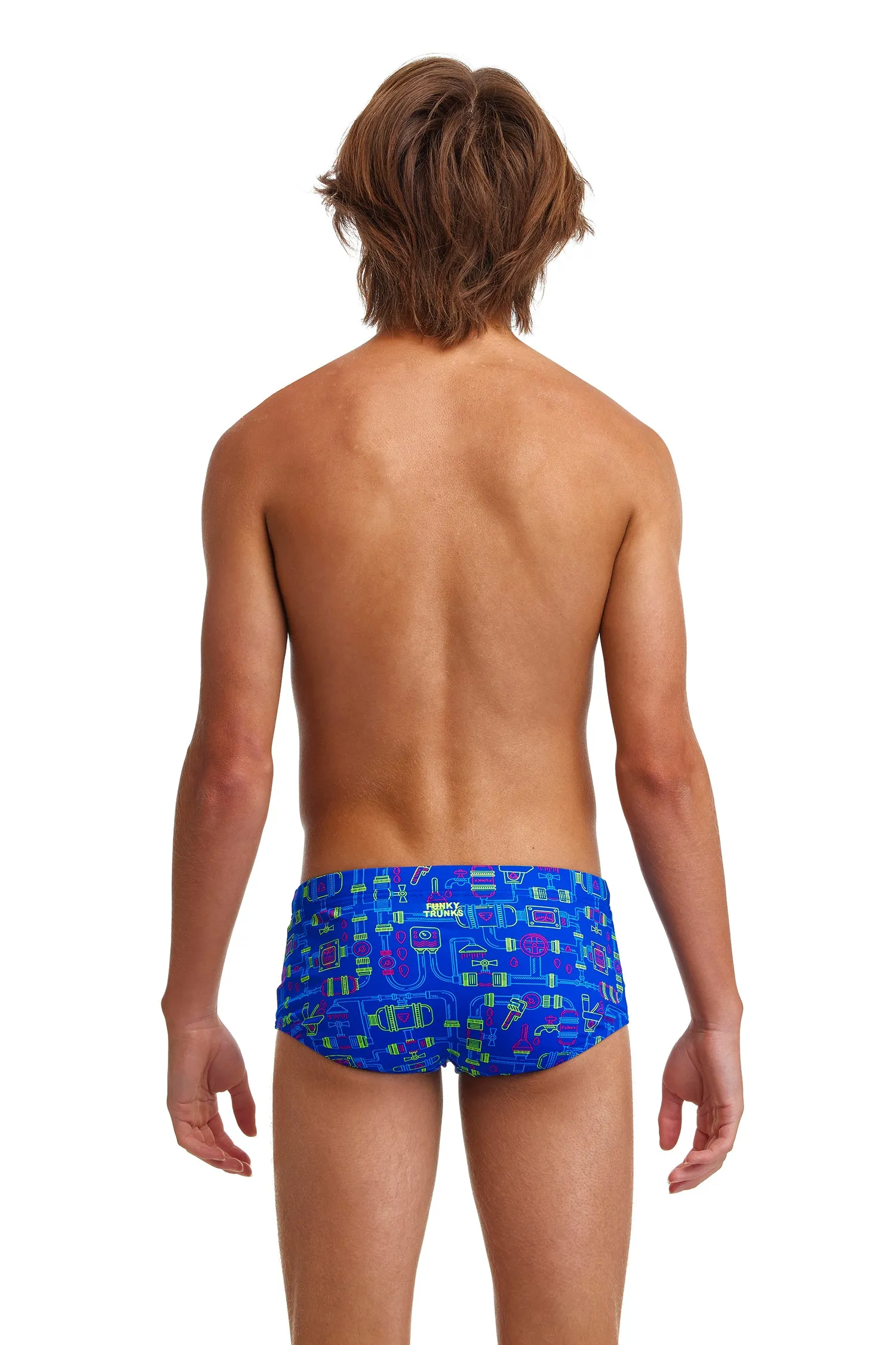 Funky Trunks Boy's Backed Up Sidewinder Trunks