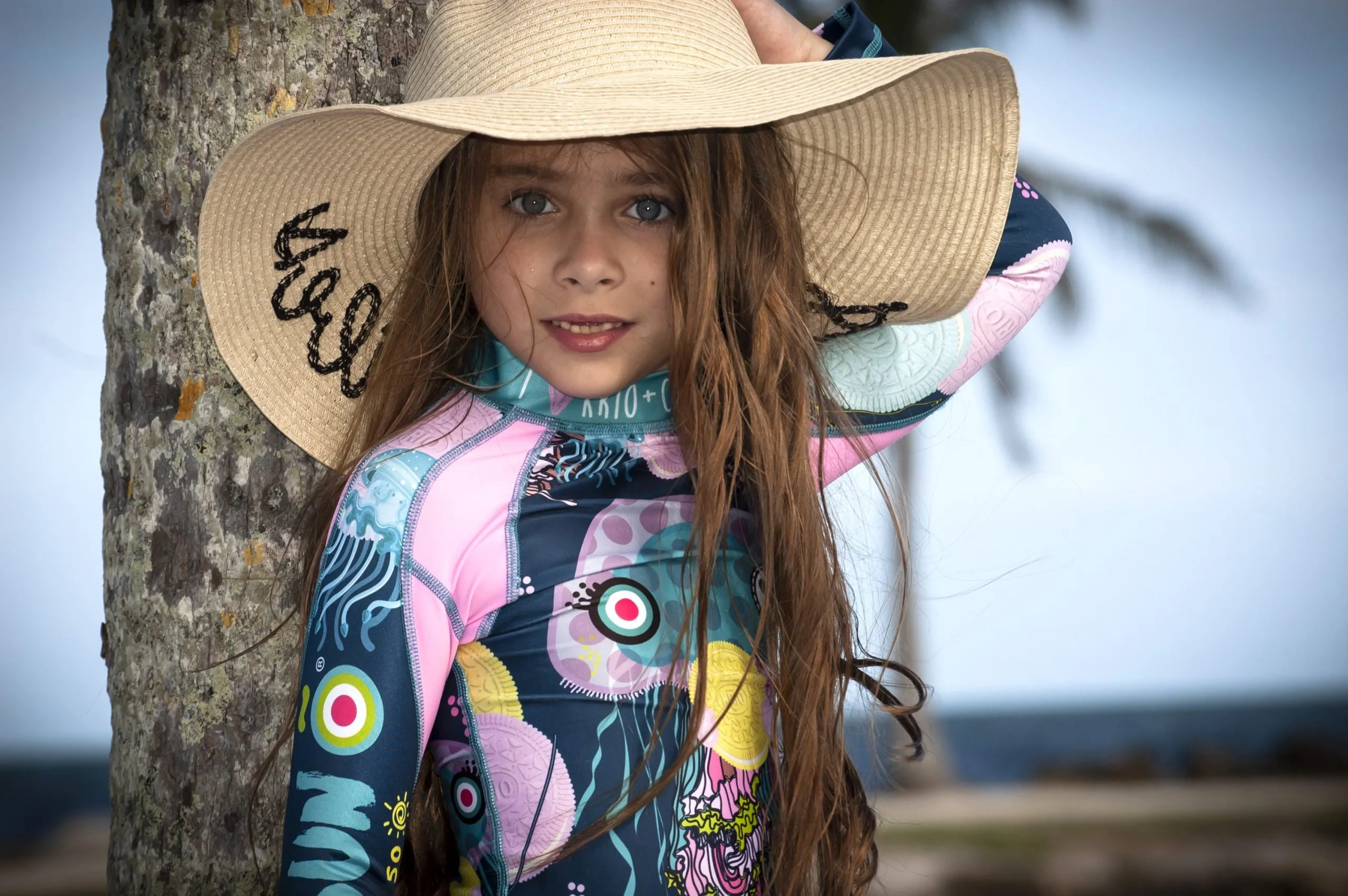 Jelly Fish  Girls Long Sleeve Sunsuit