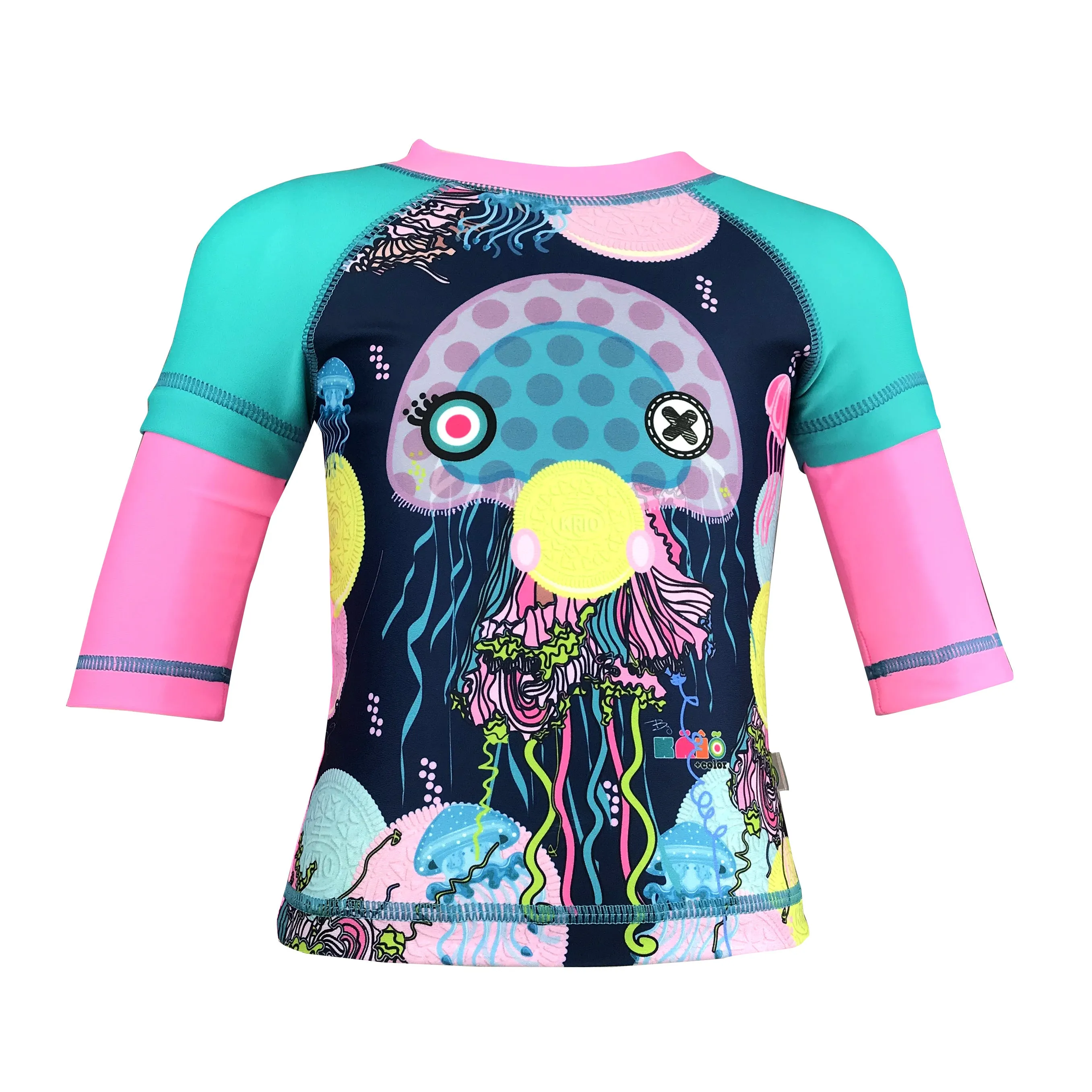 Jellyfish Cookies Baby Girl Long Sleeve Rash Guard Shirt