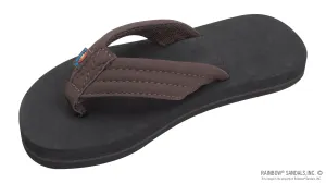 Kids Grombow - Soft Rubber Top Sole with 1" Strap Pinline in Brown