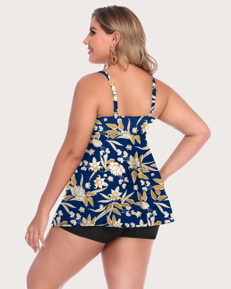 Leopard Tankini Set Swimsuits with Shorts