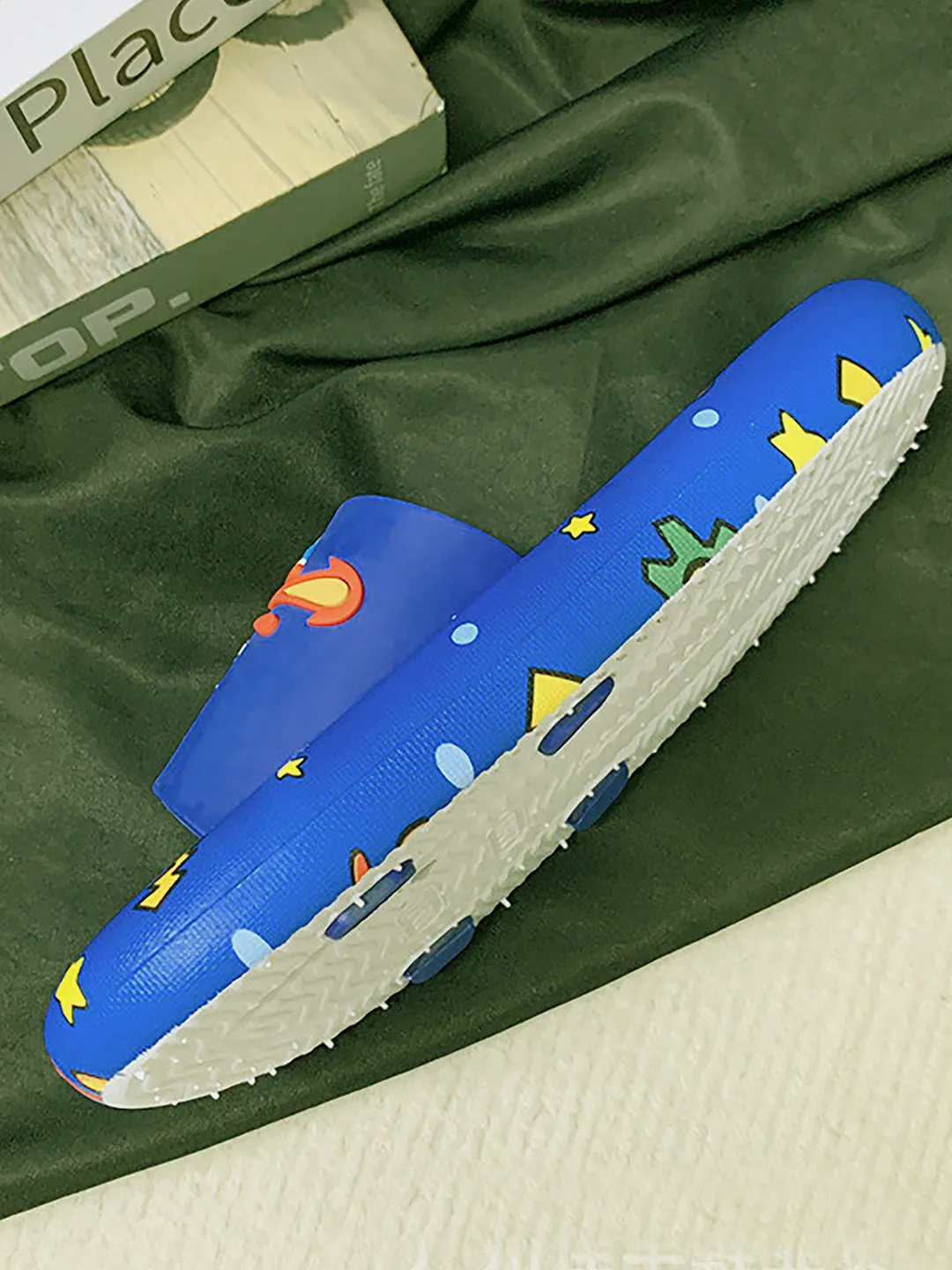 Little Surprise Box Dark Blue all over Dino theme Slip on Clogs/Footwear for Toddlers & Kids