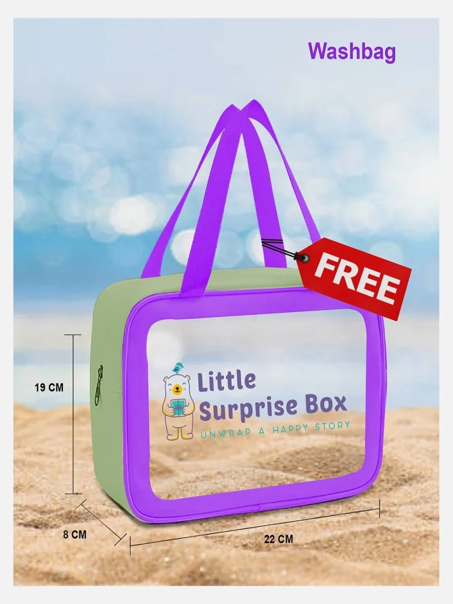 Little Surprise Box, Frilly Tropical Print Toddlers & Kids Swimwear  Swim Cap