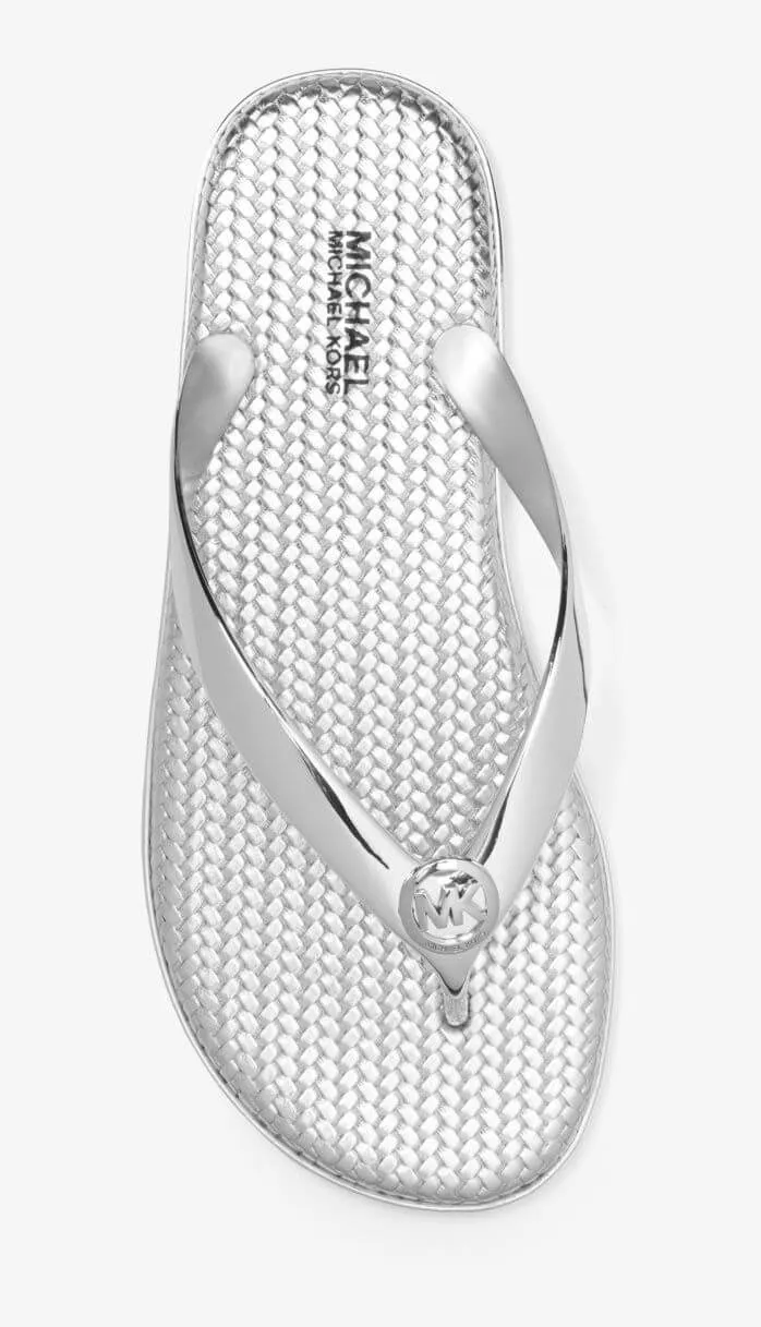 Michael Michael Kors Jet Set Metallic Jelly Slides, Silver