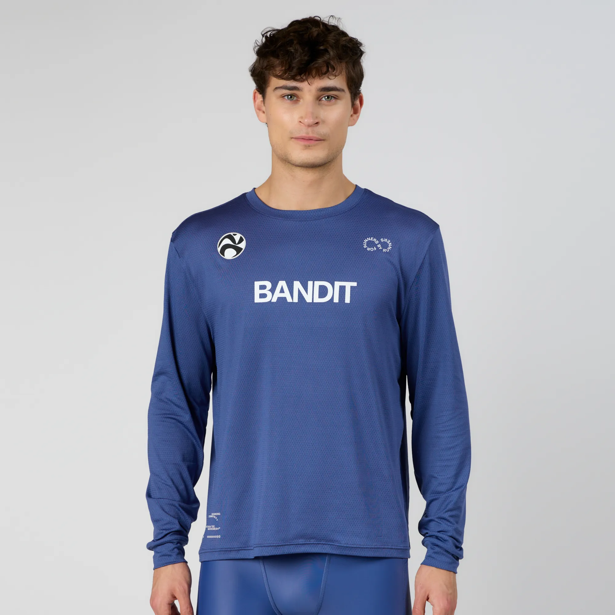 Micromesh™ Current Runner Long Sleeve  Tee - Unisex, Space Blue