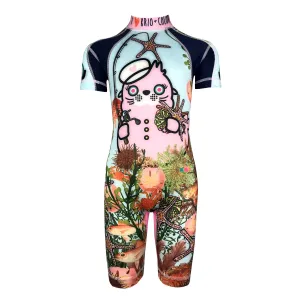 Oceano Sea Lion Girls Short Sleeve Sunsuit