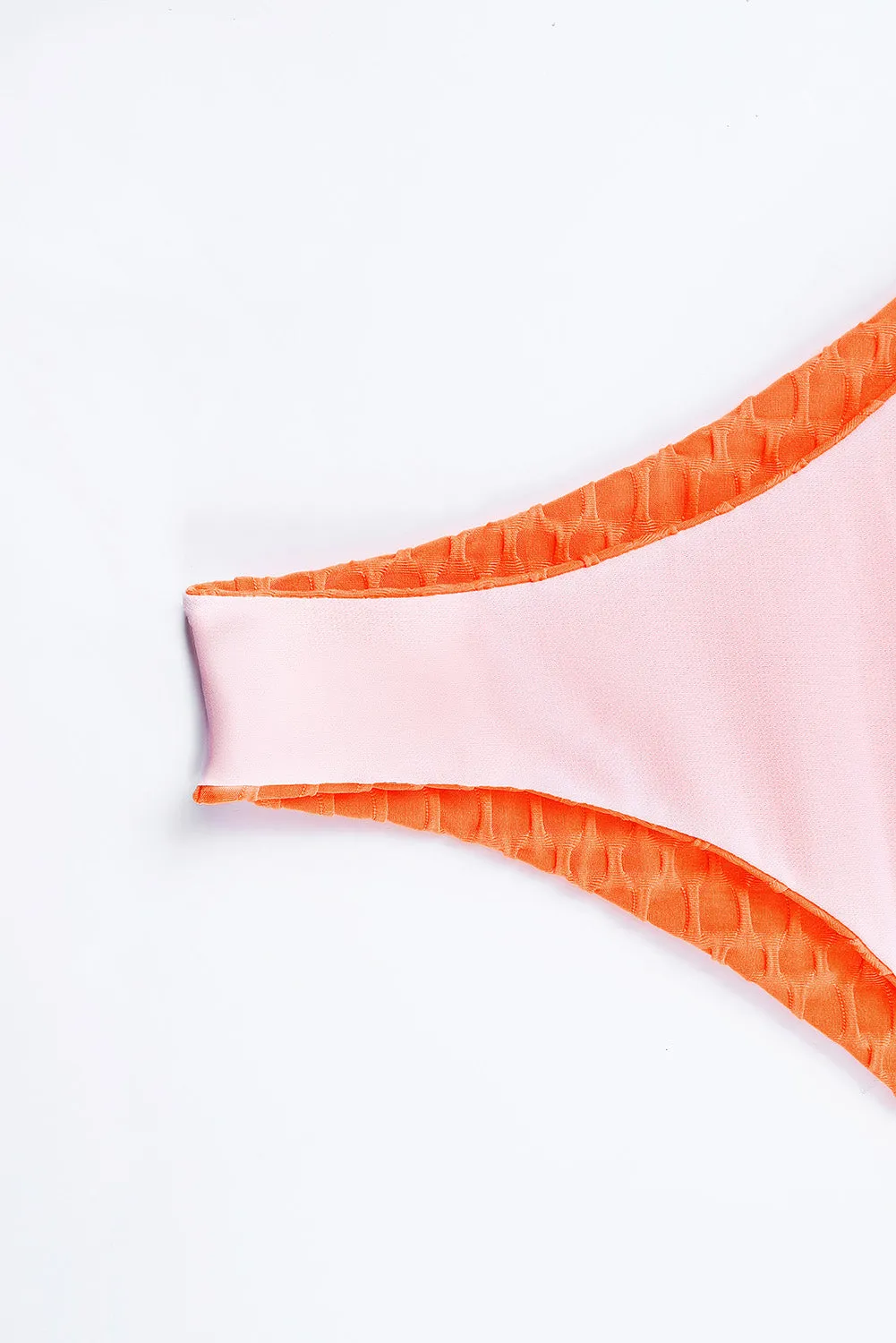 Orange Textured Honeycomb Bikini Bottom