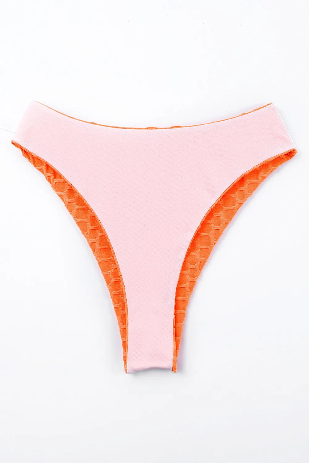 Orange Textured Honeycomb Bikini Bottom