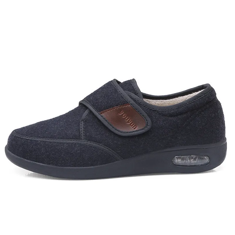 Owlkay Wool Upper Adjustable Velcro Easy Wear Shoes - NW013Y