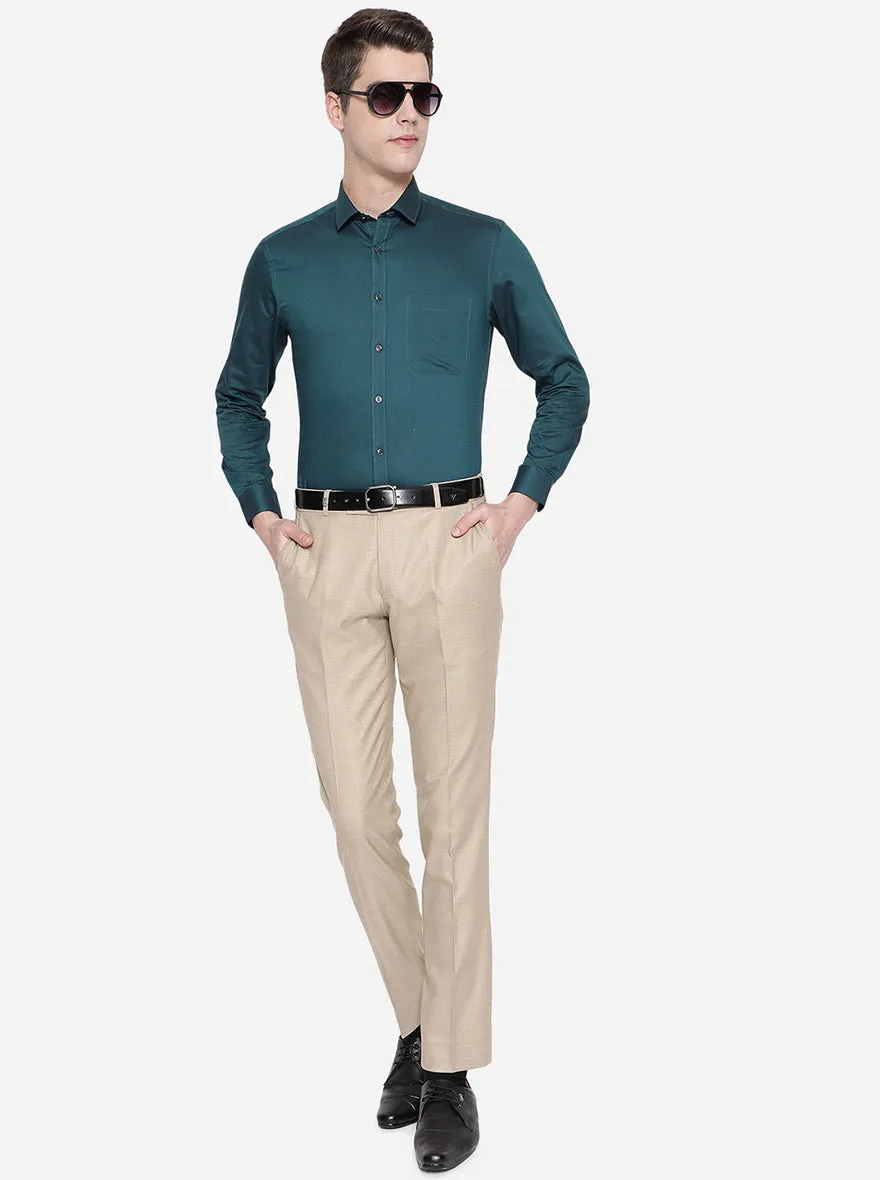 Rama Green Solid Slim Fit Party Wear Shirt | Greenfibre