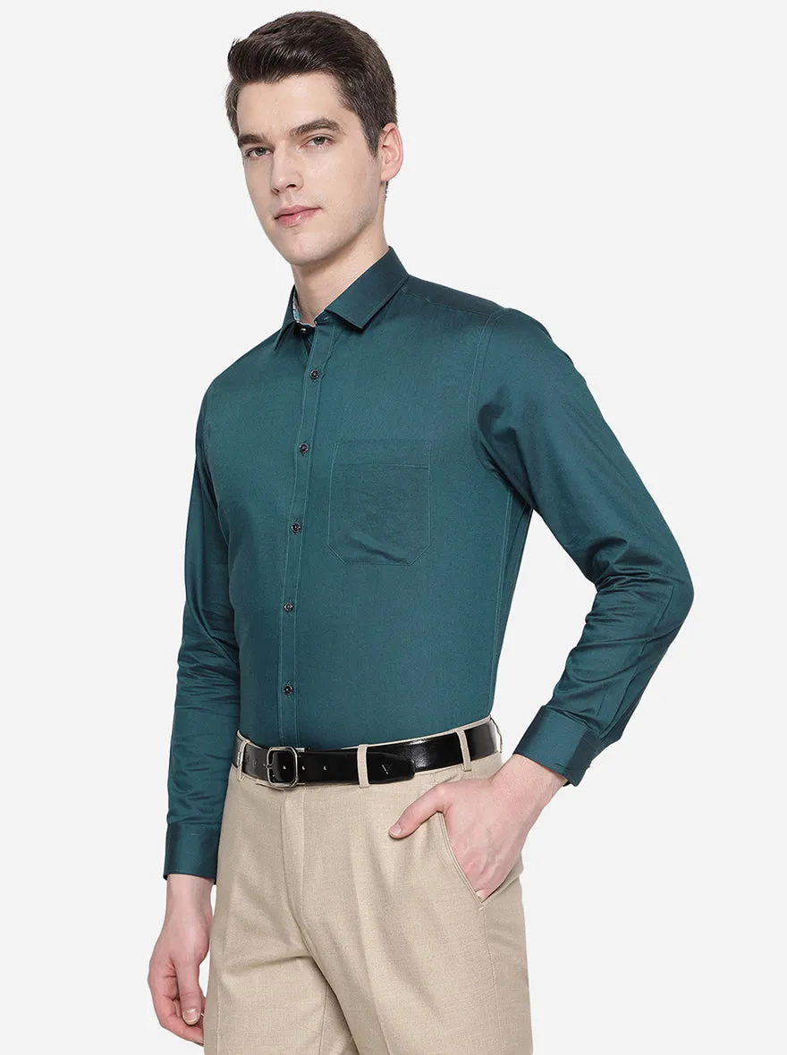 Rama Green Solid Slim Fit Party Wear Shirt | Greenfibre