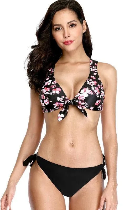 Reversible Black Floral Bikini-NOT ELIGIBLE FOR EXCHANGE OR REFUND