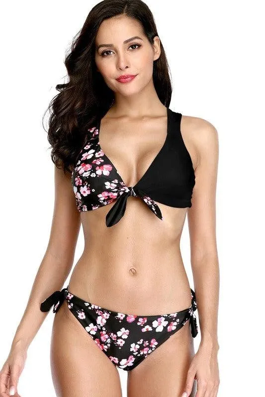 Reversible Black Floral Bikini-NOT ELIGIBLE FOR EXCHANGE OR REFUND