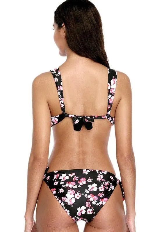 Reversible Black Floral Bikini-NOT ELIGIBLE FOR EXCHANGE OR REFUND