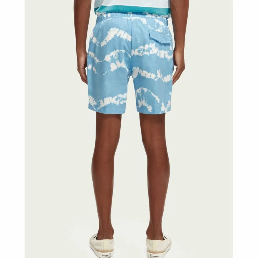 Scotch & Soda Printed Tie-Dye Mid Length Swimshort (Blue Tie Dye) 172421