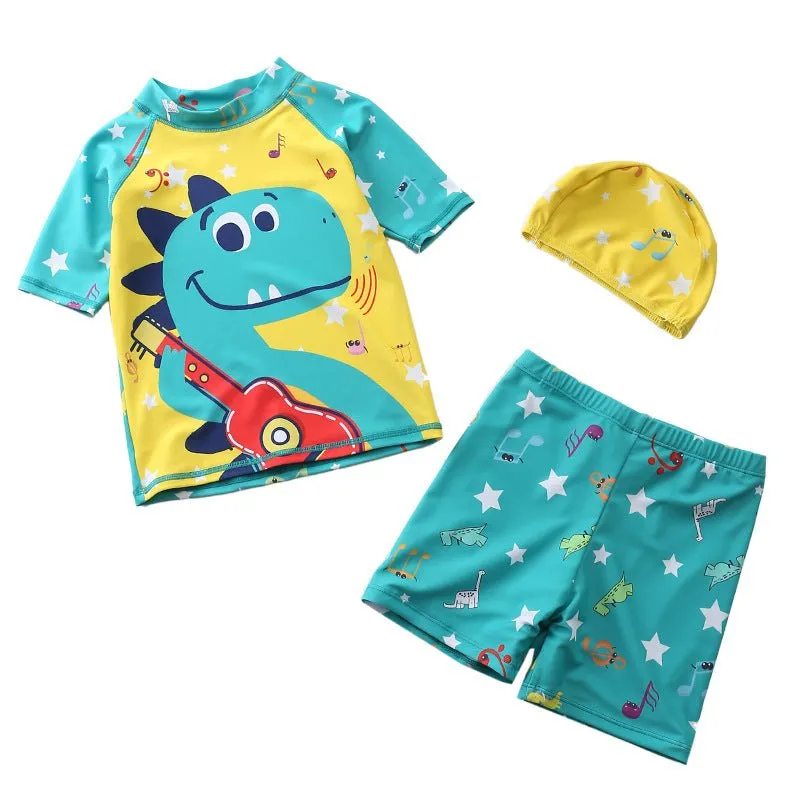 T-Rex Tune Boys T-shirt And Short Swim Set