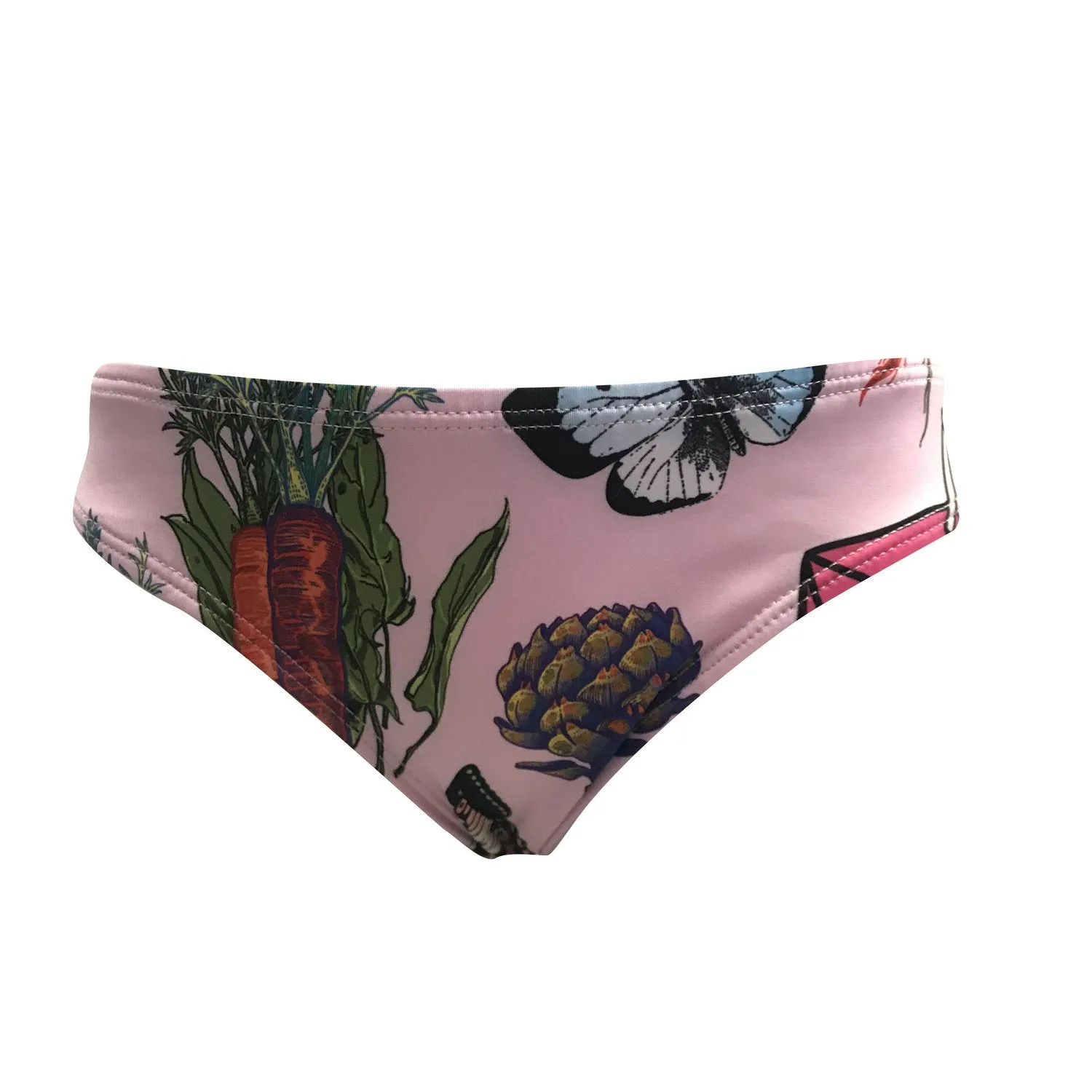 Veggies And Butterflies Bikini Bottom Swimwear For Girls