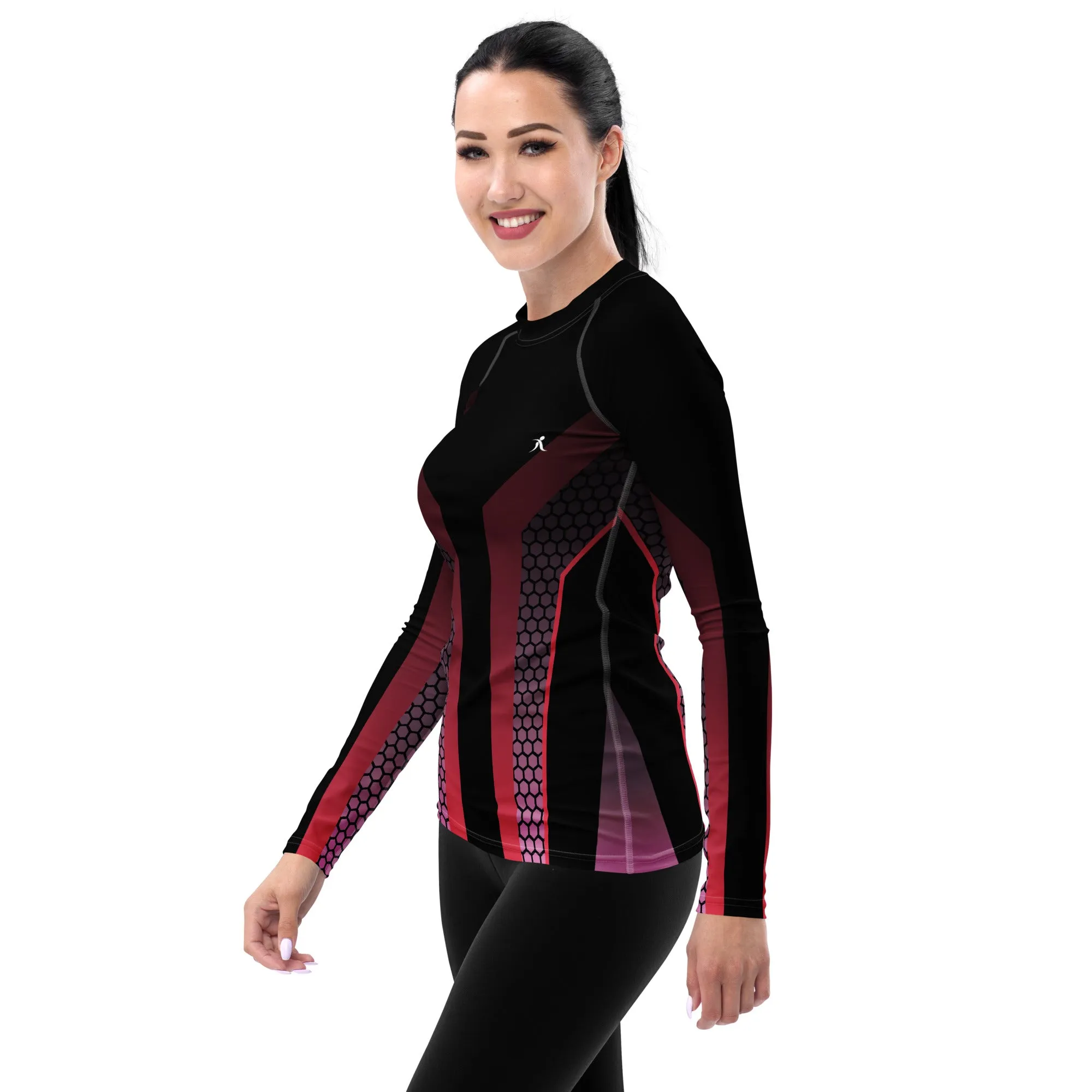 Women's Purple Honeycomb Rash Guard