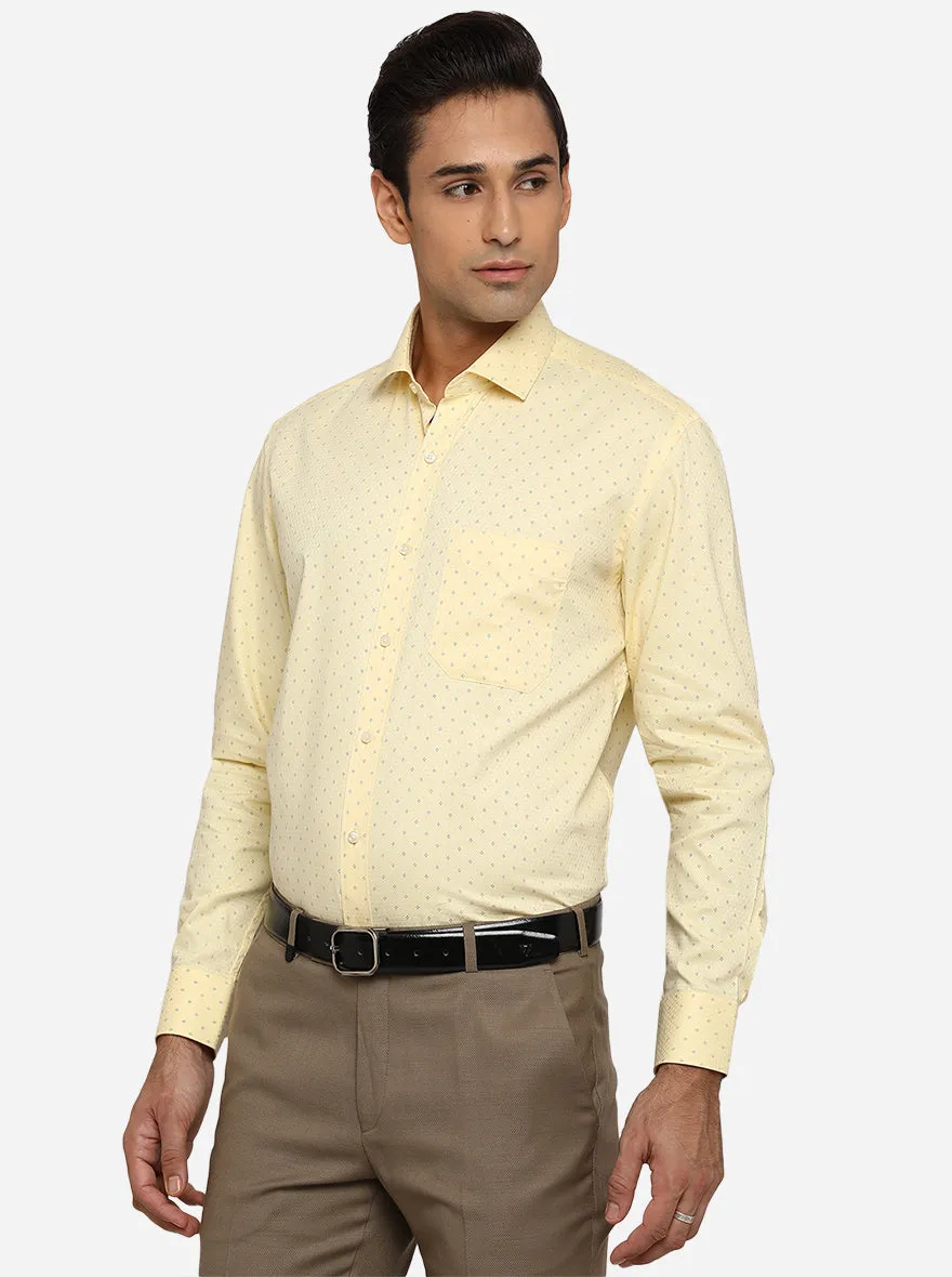 Yellow Dobby Regular Fit Formal Shirt | Greenfibre